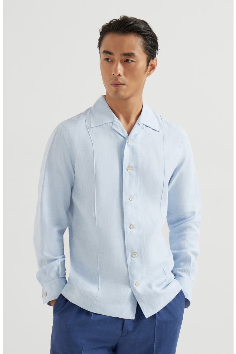 Shirt with Crête details, Main, color, Azure