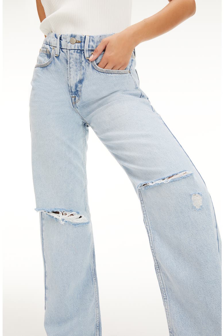 Good '90s Ripped Straight Leg Jeans, Alternate, color, BLUE542