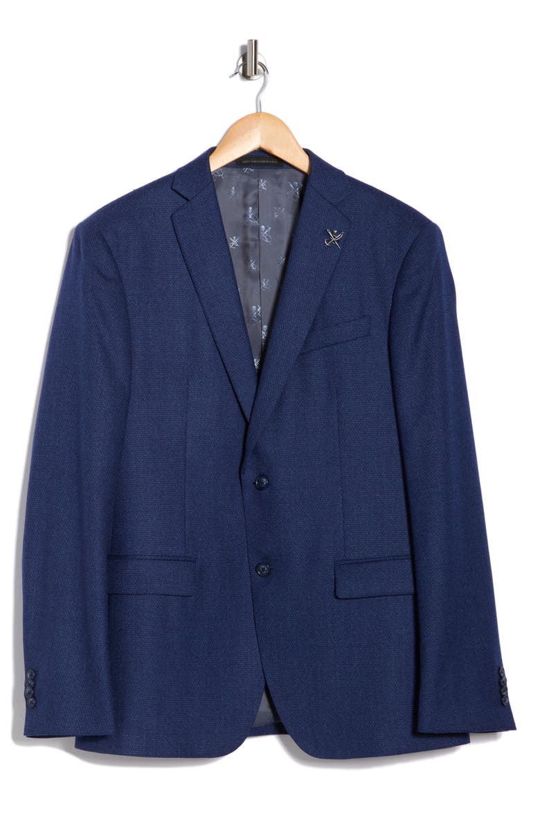 John Varvatos Star USA Heathered Knit Two Button Sport Coat, Alternate, color, Blue