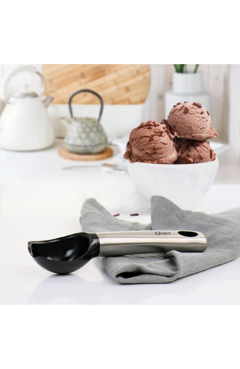 OSTER Baldwyn Stainless Steel and Plastic Ice Cream Scoop, Alternate, color, Black