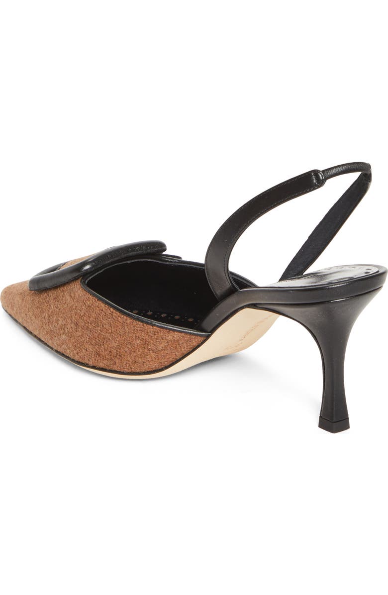 Manolo Blahnik Mayslibi Buckle Slingback Pump, Alternate, color, Black/ Medium Brown