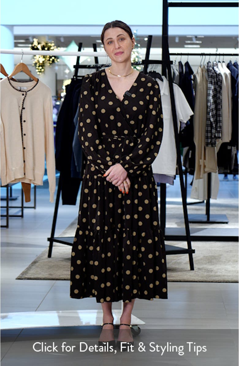Zion Polka Dot Long Sleeve Midi Dress, sales video thumbnail