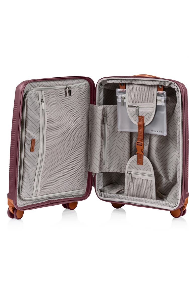 Aura Carry-On Hardside Spinner Luggage, Alternate, color, BURGUNDY