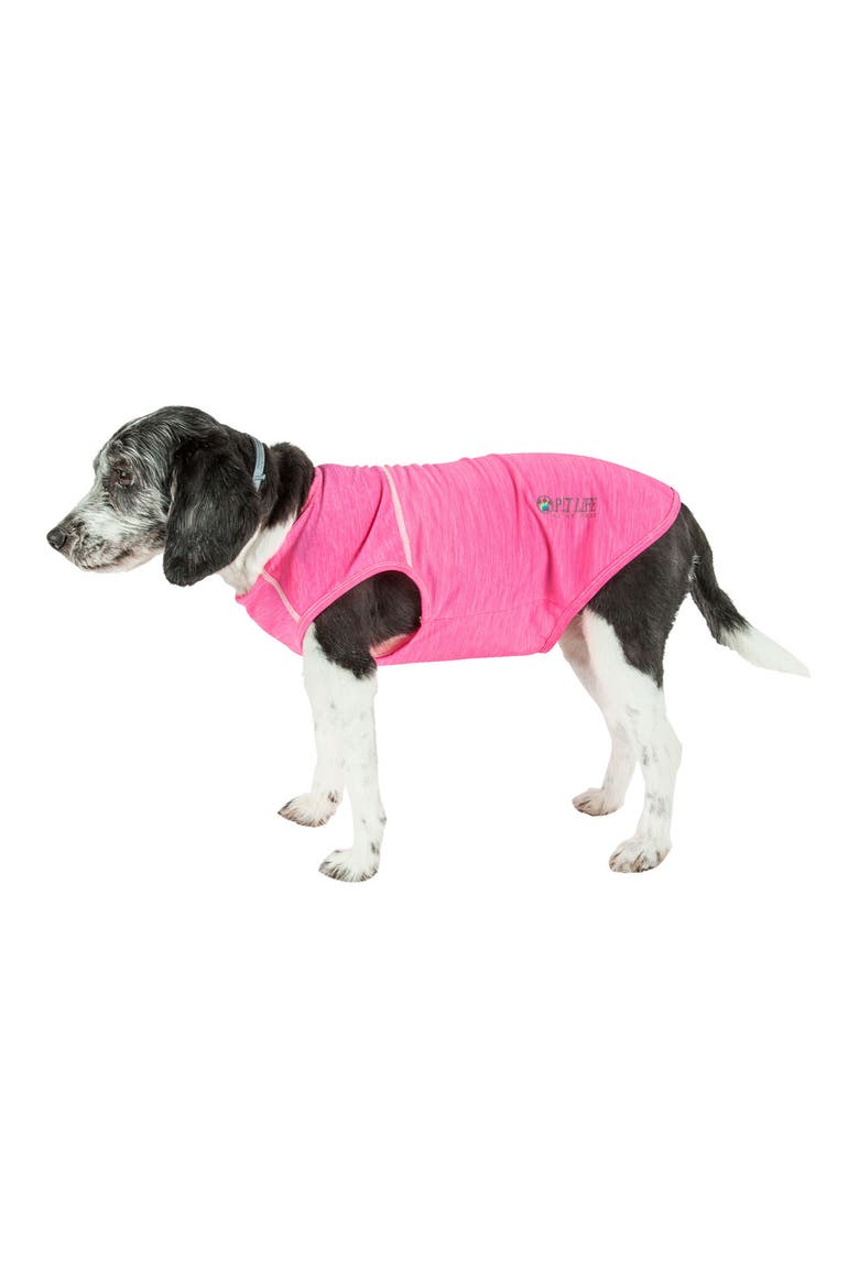 Pet Life® ACTIVE Aero-Pawlse Heathered Tank Top - Medium, Alternate, color, HOT PINK/LIGHT PINK