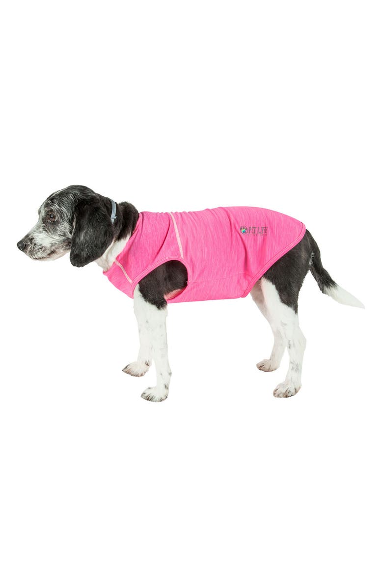 PET LIFE <sup>®</sup> ACTIVE Aero-Pawlse Heathered Tank Top - Medium, Alternate, color, Hot Pink/Light Pink