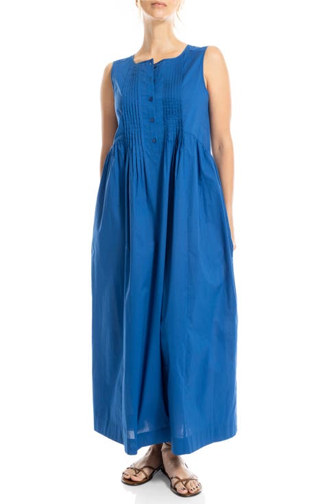 Sleeveless Button Front Maxi Dress