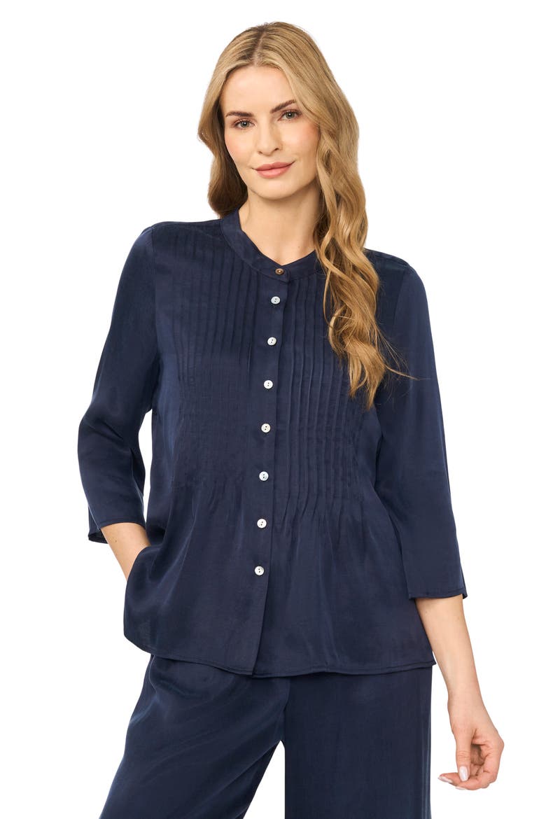 Pintuck Top, Alternate, color, CLASSIC NAVY