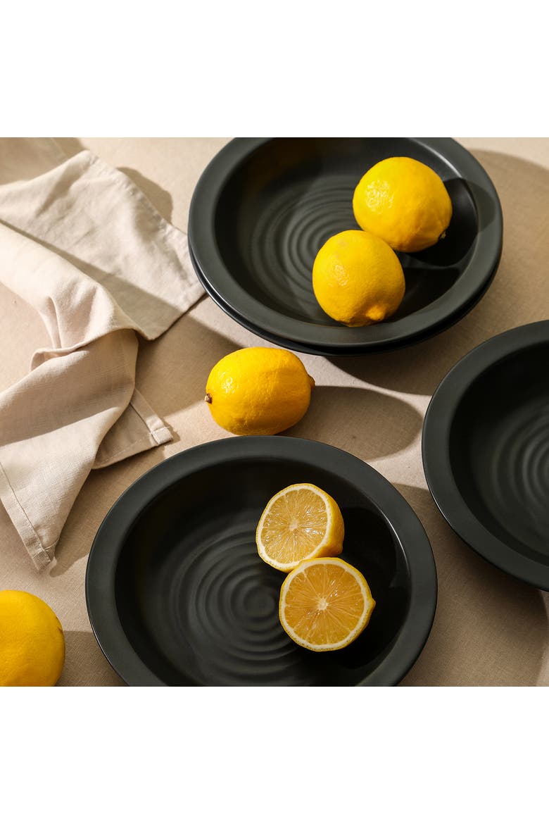Orbit Stoneware 4-Piece Pasta Bowl Set, Alternate, color, Charcoal