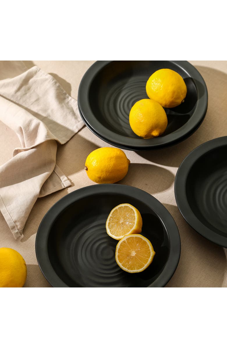 Stone Lain Orbit Stoneware 4-Piece Pasta Bowl Set, Alternate, color, Charcoal