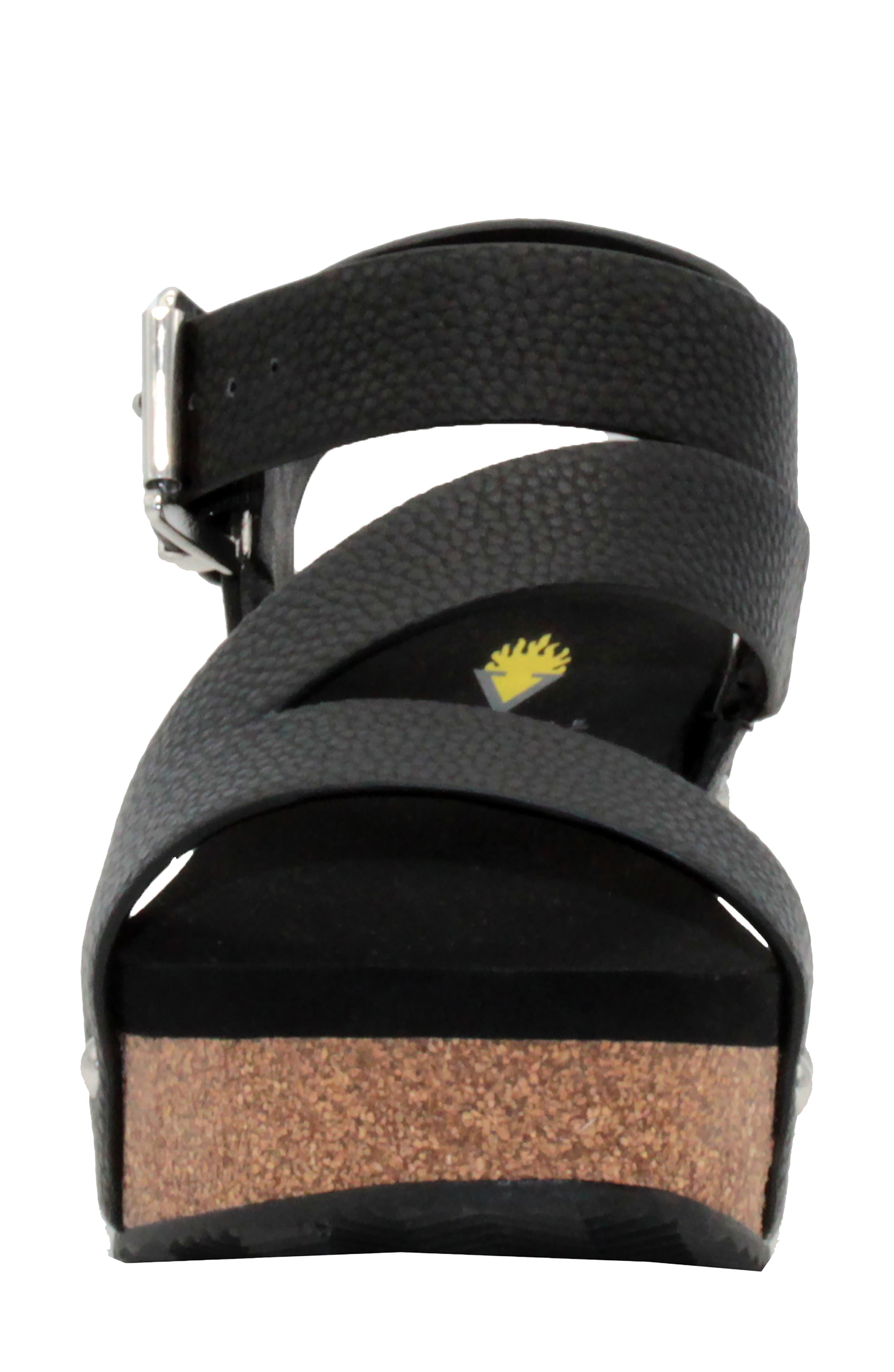 Volatile Biloxi Platform Wedge Sandal, Alternate, color, Black Faux Leather