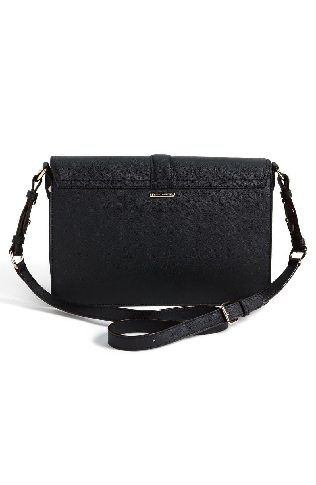 'Hudson - Moto' Crossbody Bag, Alternate, color, BLACK/ LIGHT GOLD