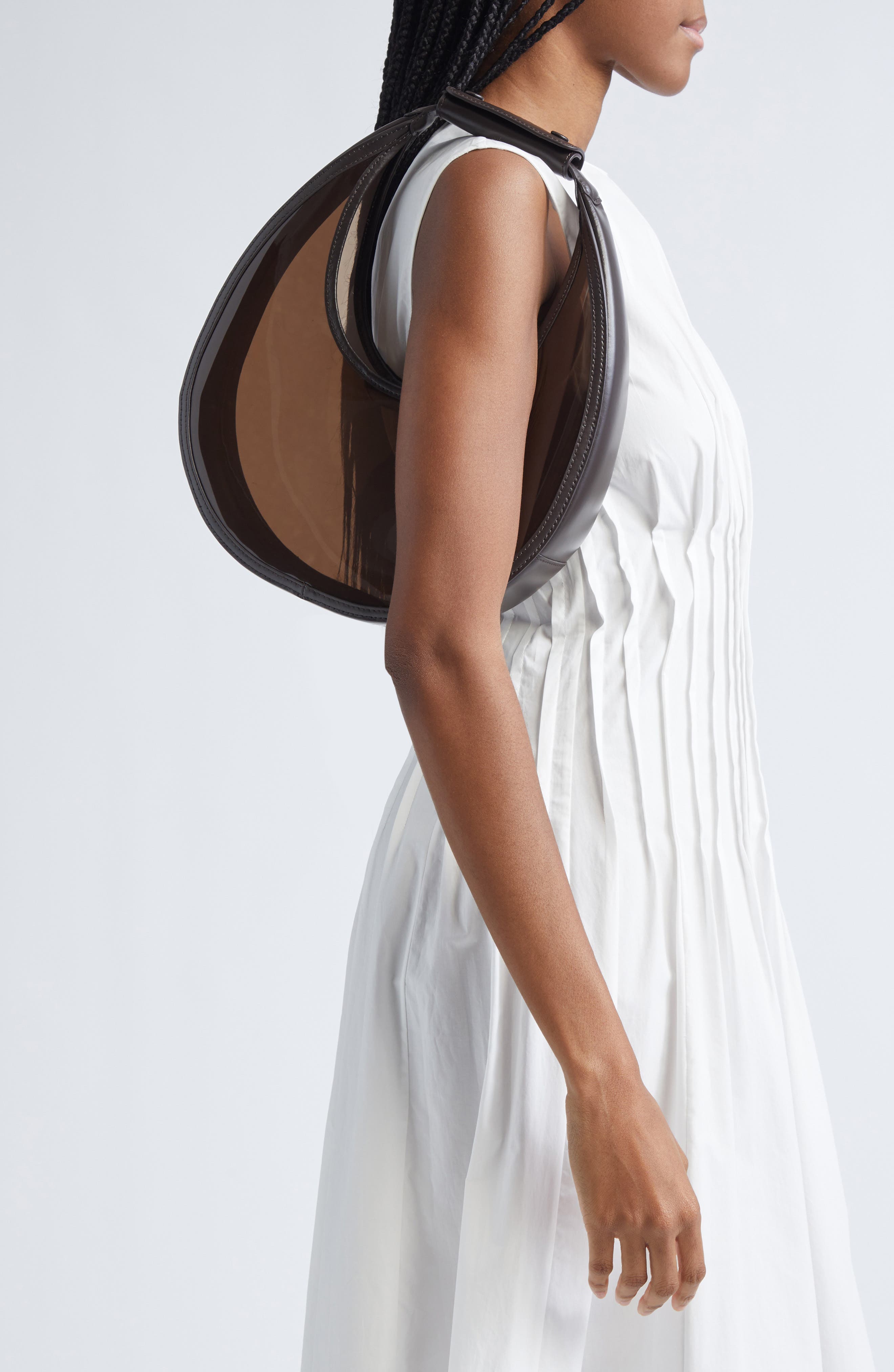 STAUD Moon Transparent Top Handle Tote, Alternate, color, 