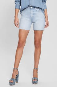 GUESS '80s Pedal Cutoff Denim Shorts