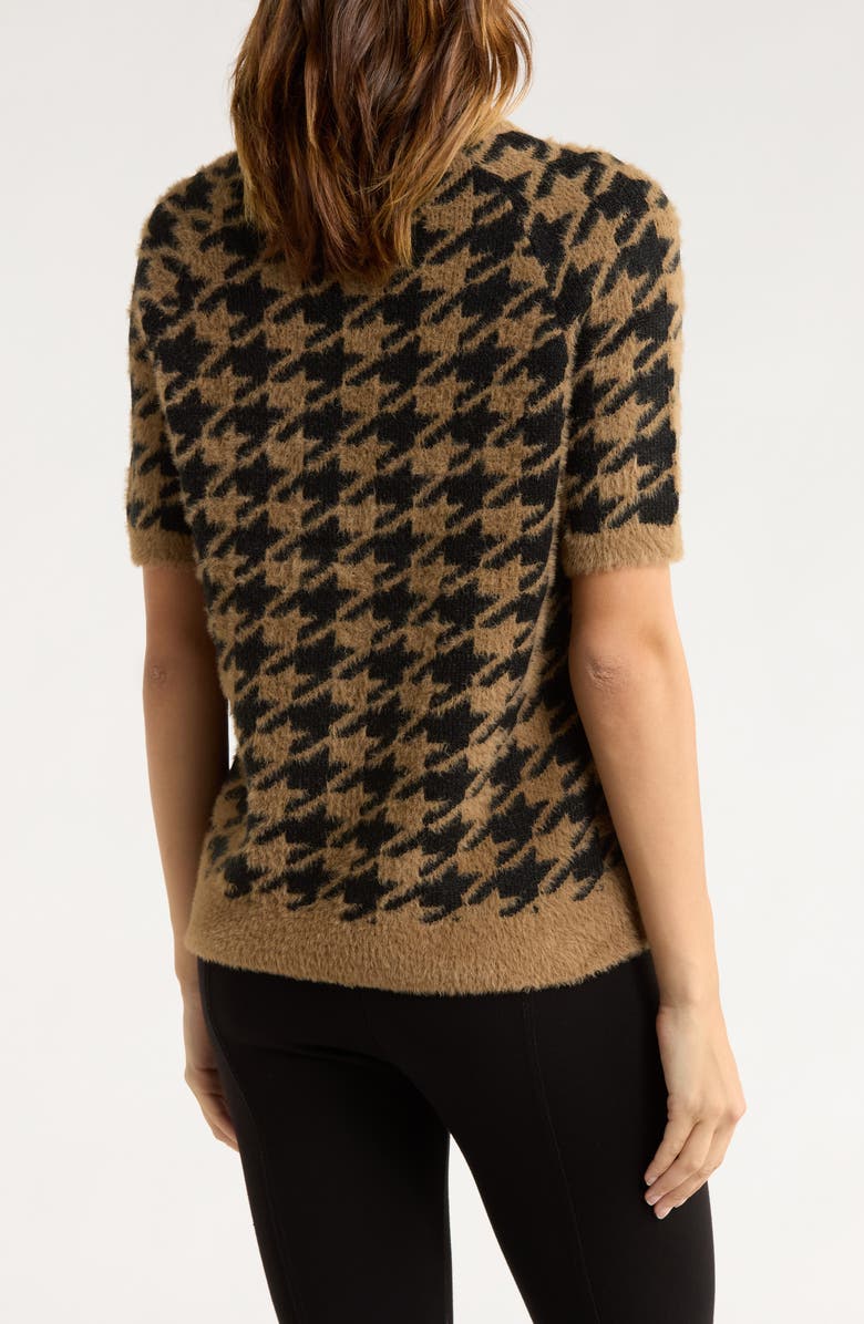 ELIE ELIE TAHARI Houndstooth Sweater, Alternate, color, Black/ Camel
