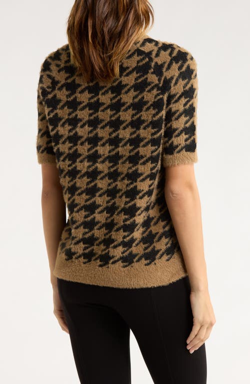Elie Elie Tahari Houndstooth Sweater In Brown