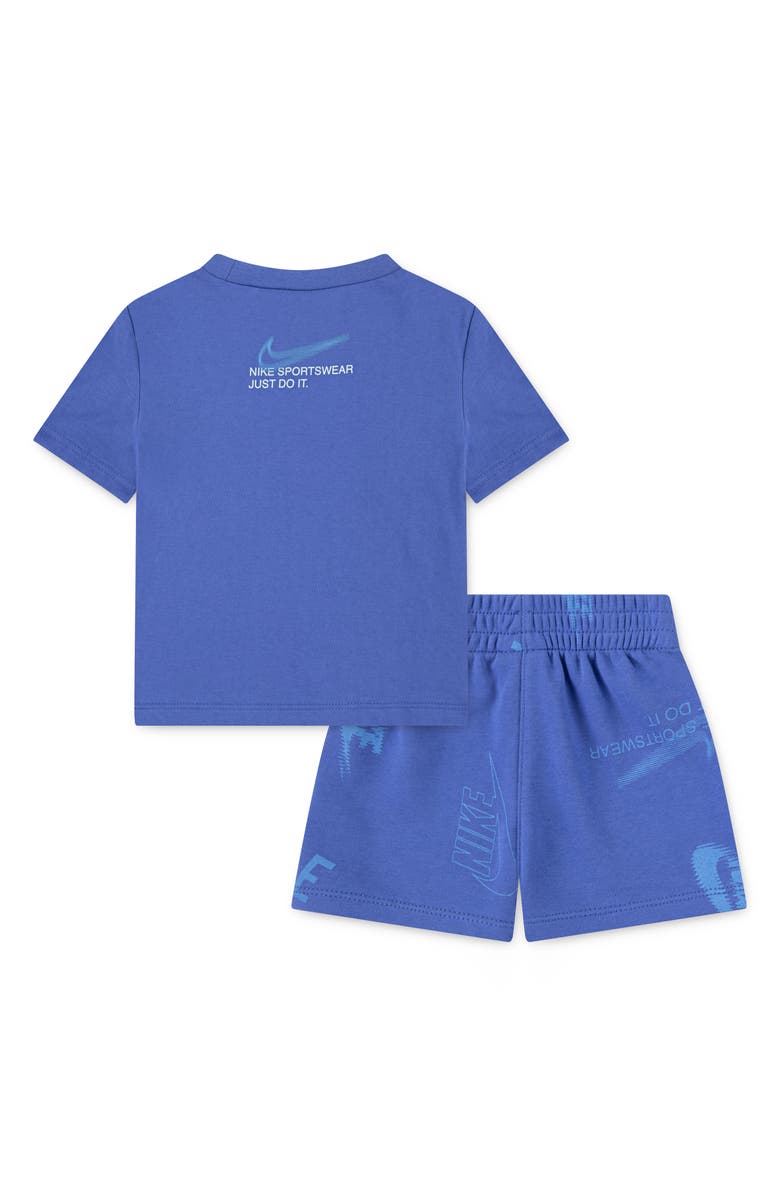 Nike Club Brand Energy Graphic T-Shirt & Shorts Set, Alternate, color, Comet Blue