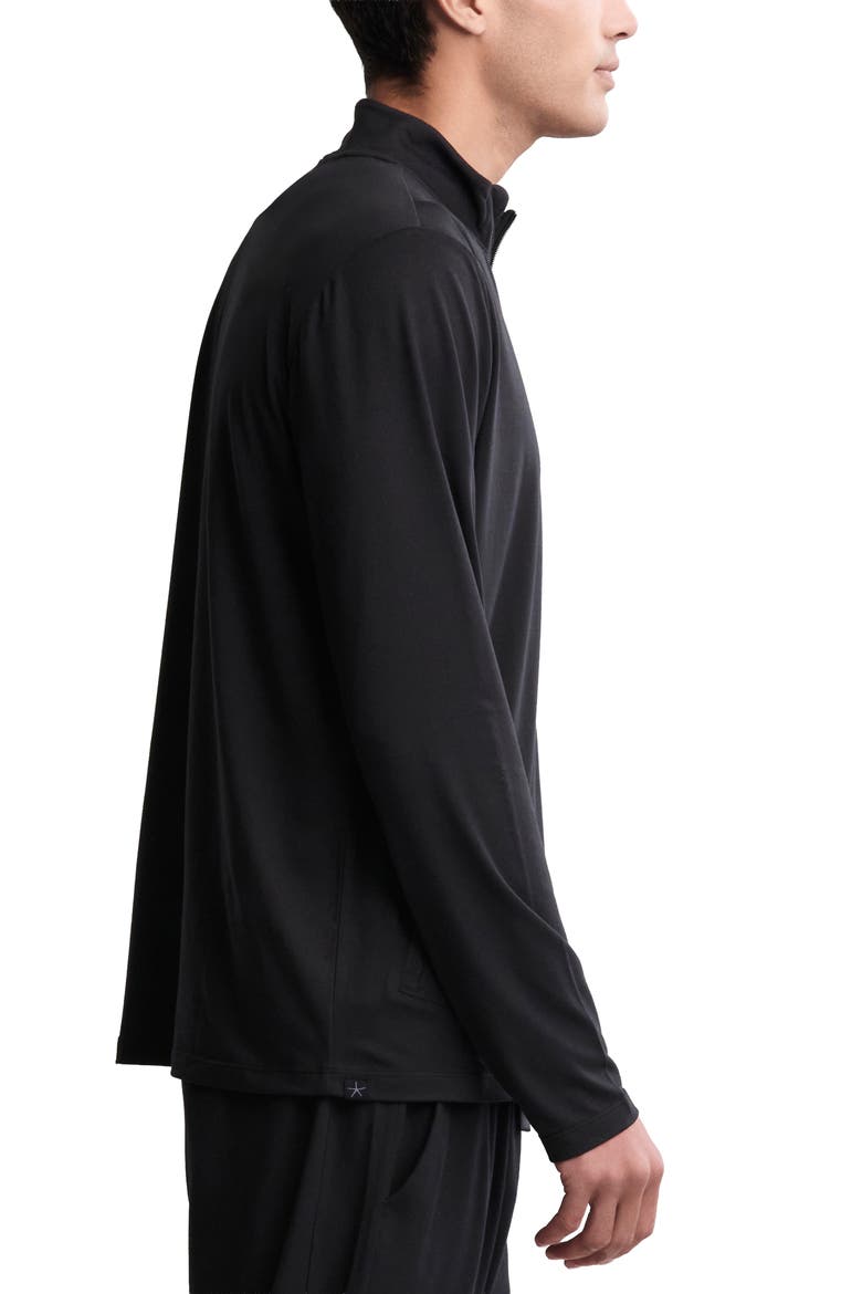 Malibu Collection® Butterchic Half Zip Sweatshirt, Alternate, color, BLACK