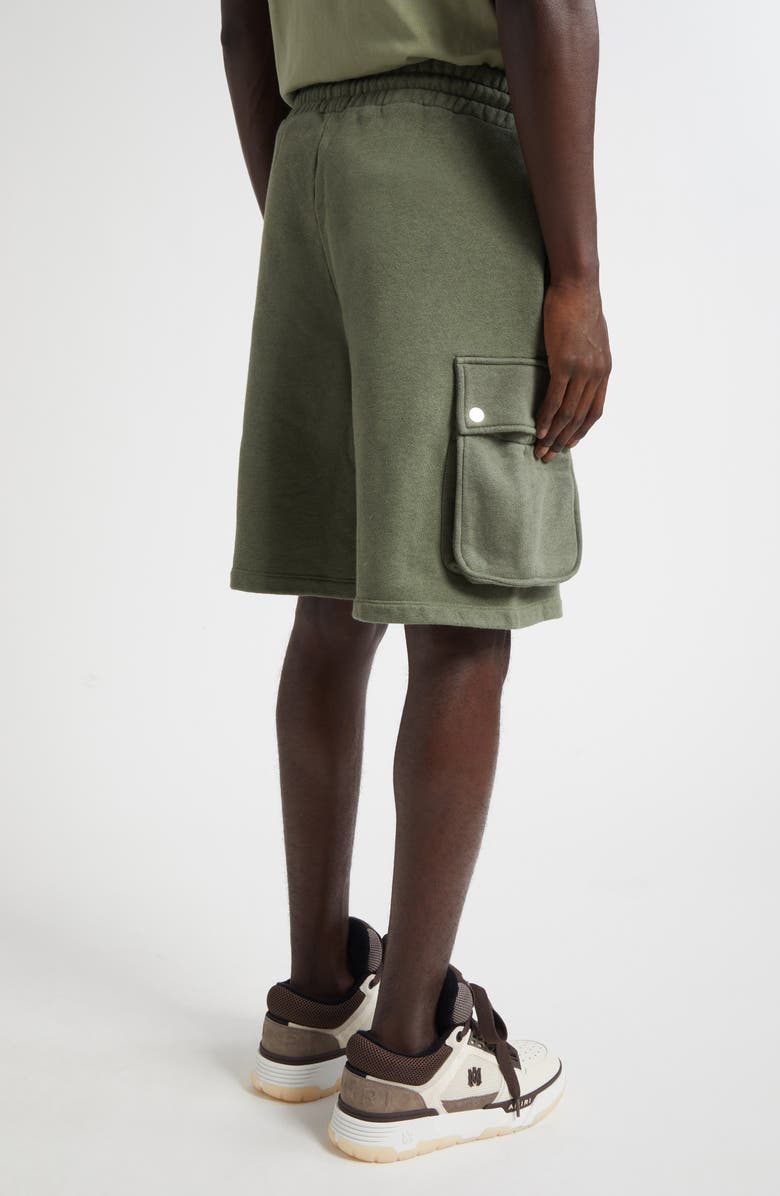 AMIRI Stencil Logo Cargo Shorts, Alternate, color, Olive