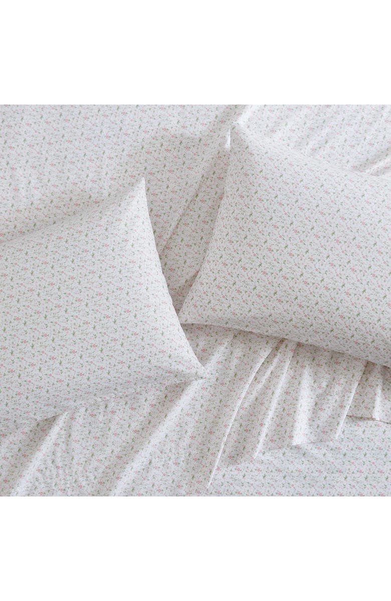 Laura Ashley Evie 4-Piece Cotton Sheet Set, Alternate, color, Pink