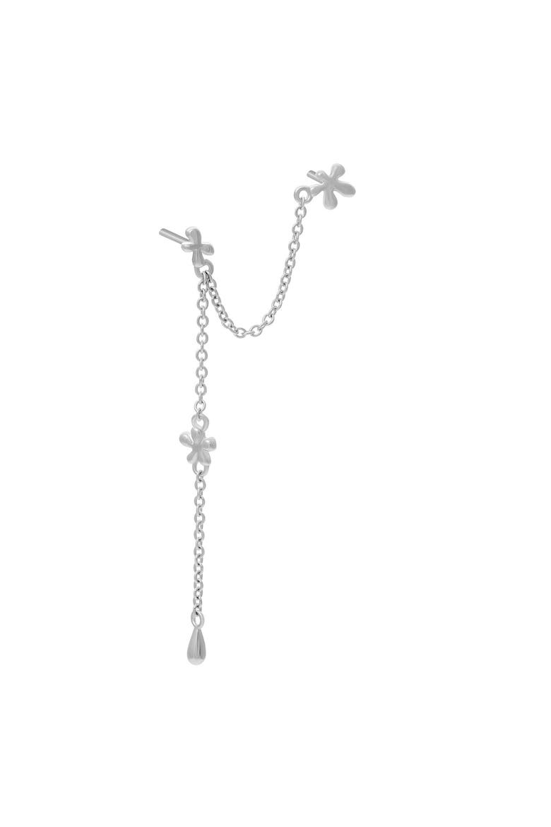 Splash Double Post Earring with Drop, Main, color, Sterling Silver