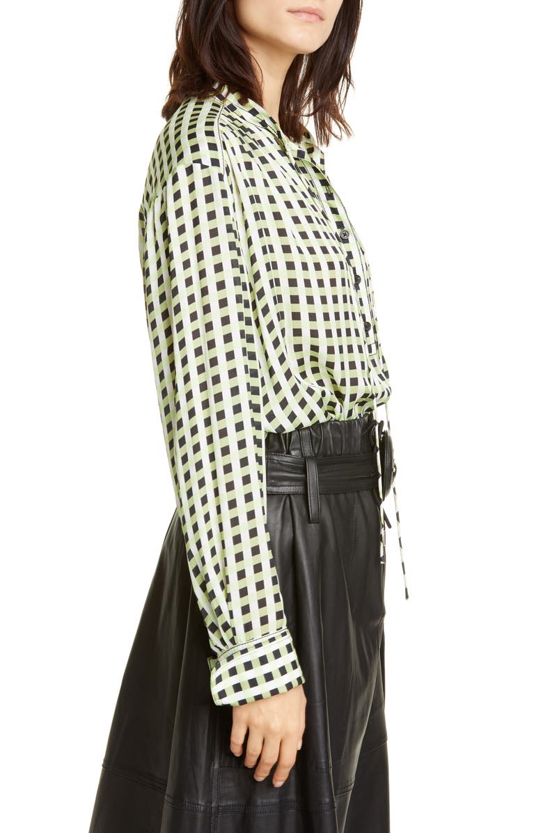 Proenza Schouler White Label Gingham Georgette Blouse, Alternate, color, 