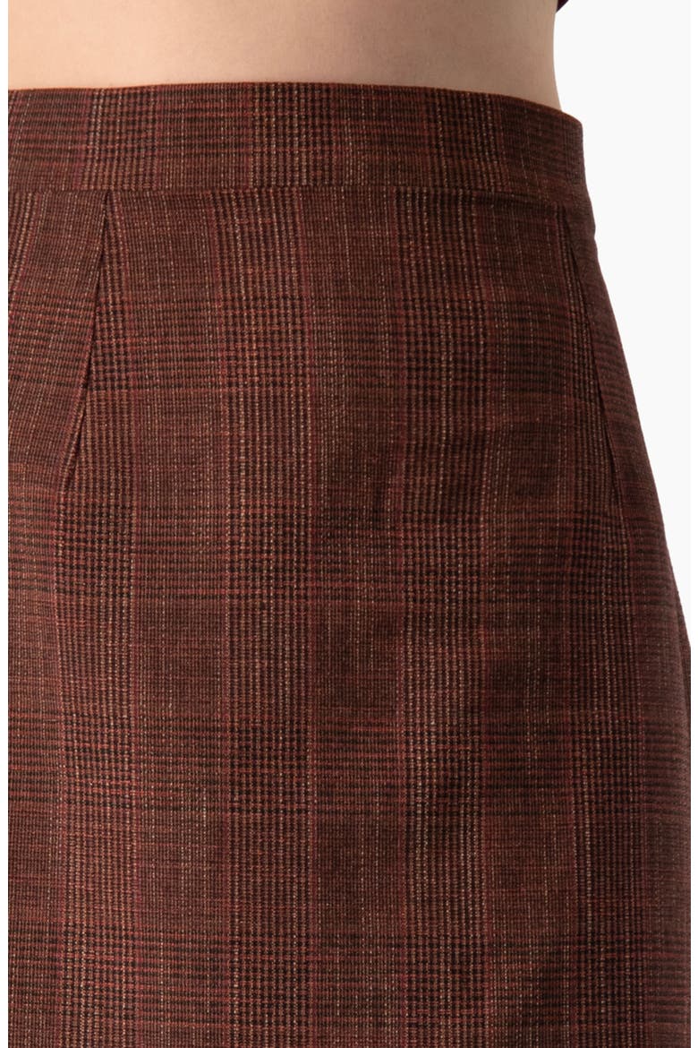 A-line Mini Skirt In Textured Check, Alternate, color, Wine