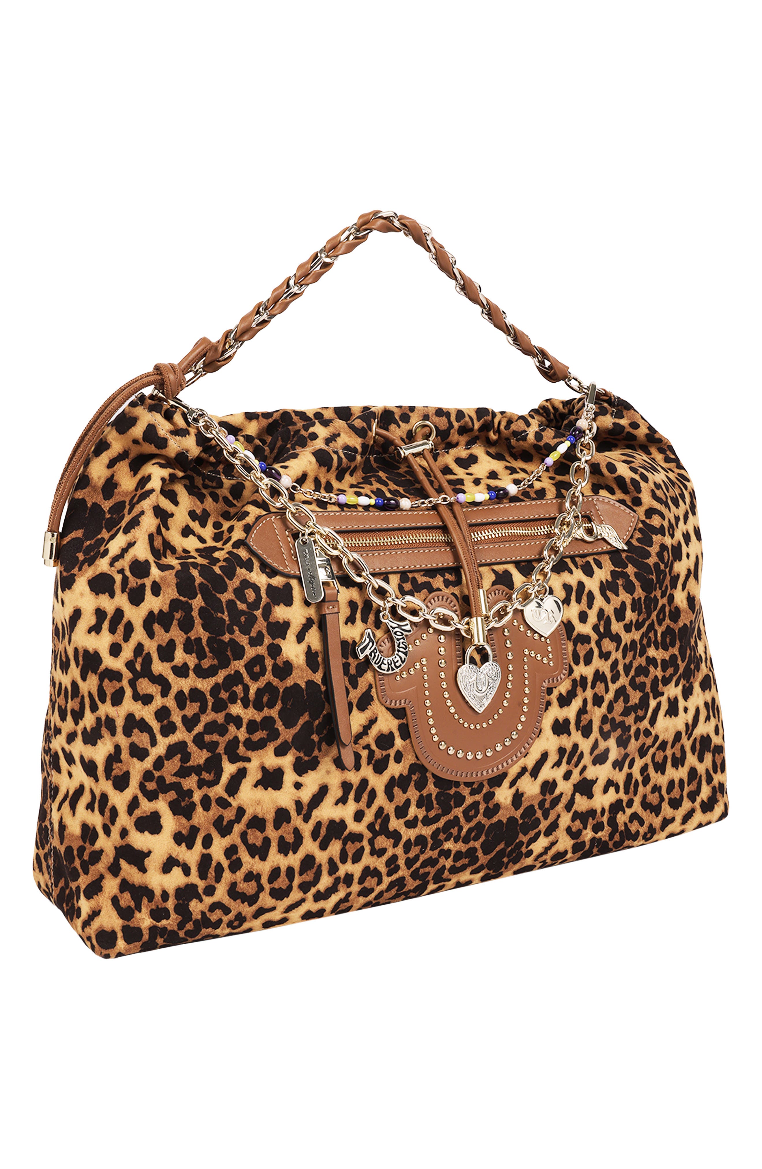 Leopard Print Faux Leather Hobo, Alternate, color, LEOPARD