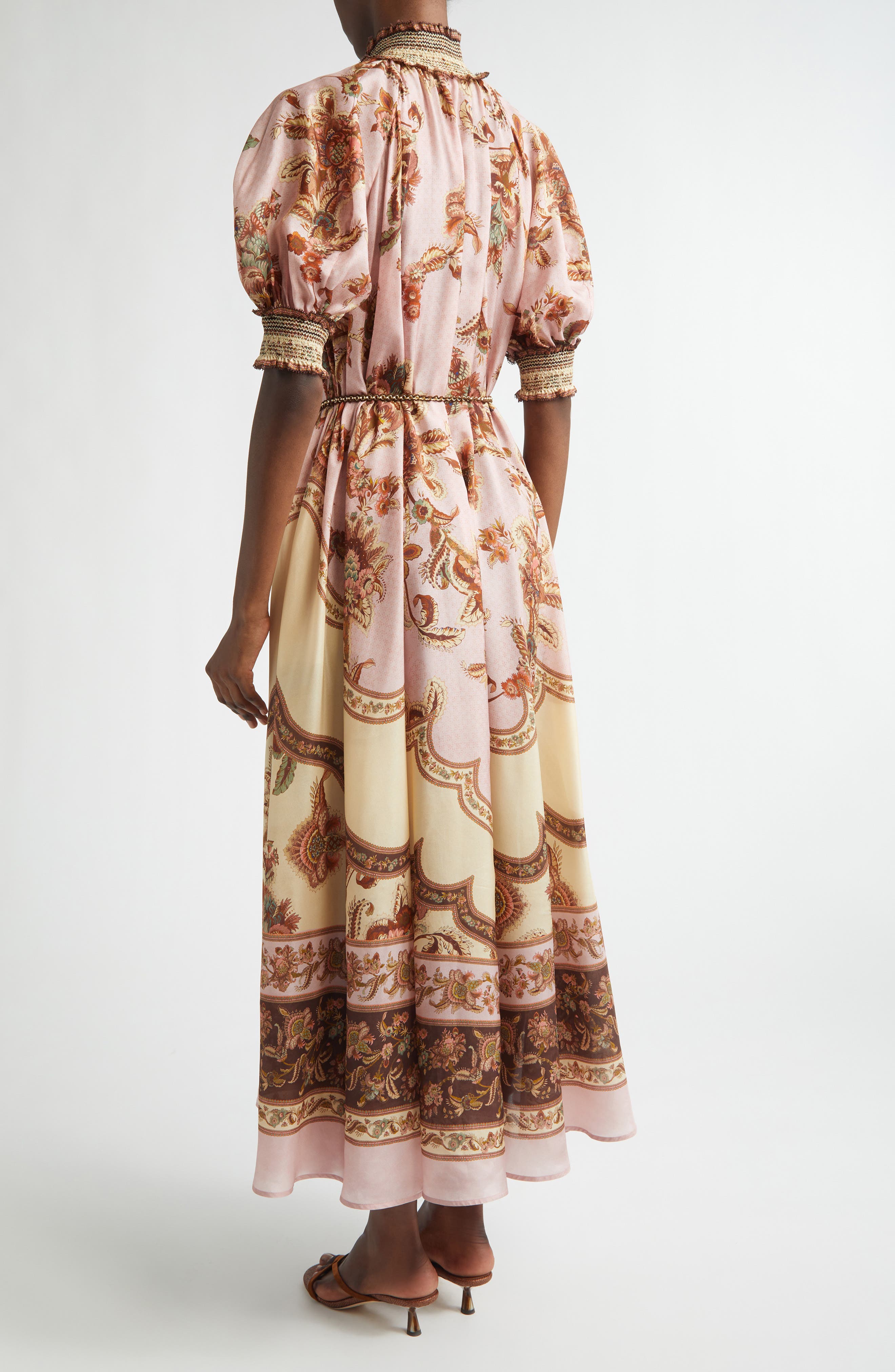 Aster Print Billow Silk Maxi Dress - image 2