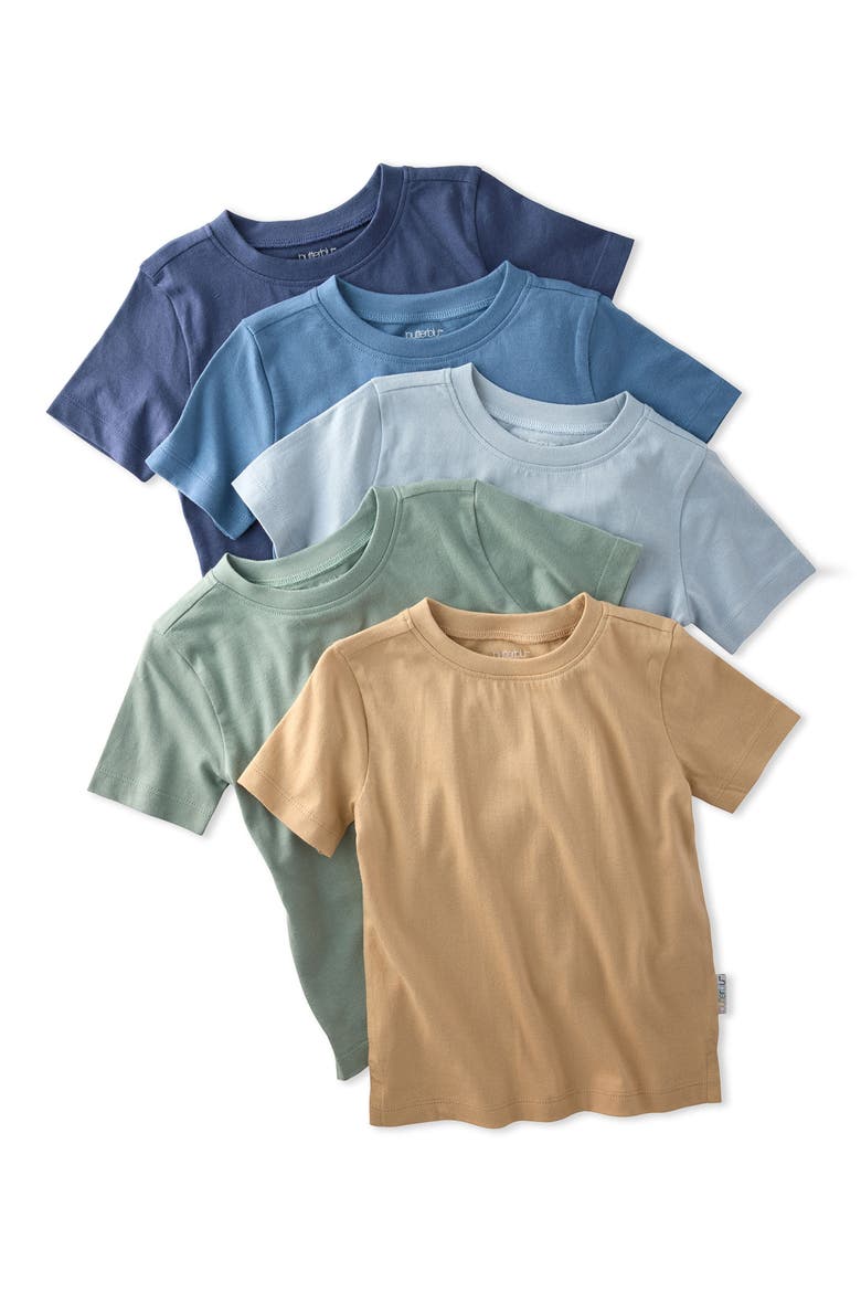 Kids' Taylor Short Sleeve Organic Cotton Assorted 5-Pack T-Shirts, Main, color, TERRA