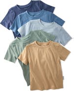 BUTTERBLU Kids' Taylor Short Sleeve Organic Cotton Assorted 5-Pack T-Shirts