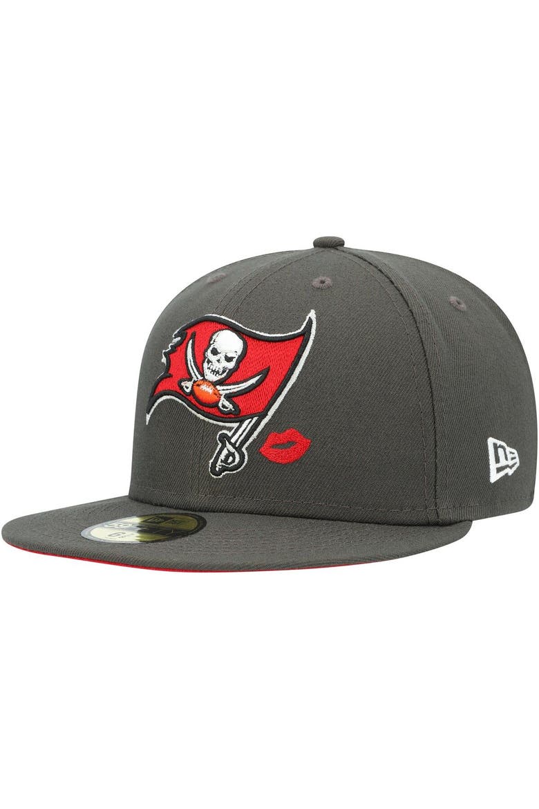 Men's New Era Pewter Tampa Bay Buccaneers Lips 59FIFTY Fitted Hat, Main, color, Pewter