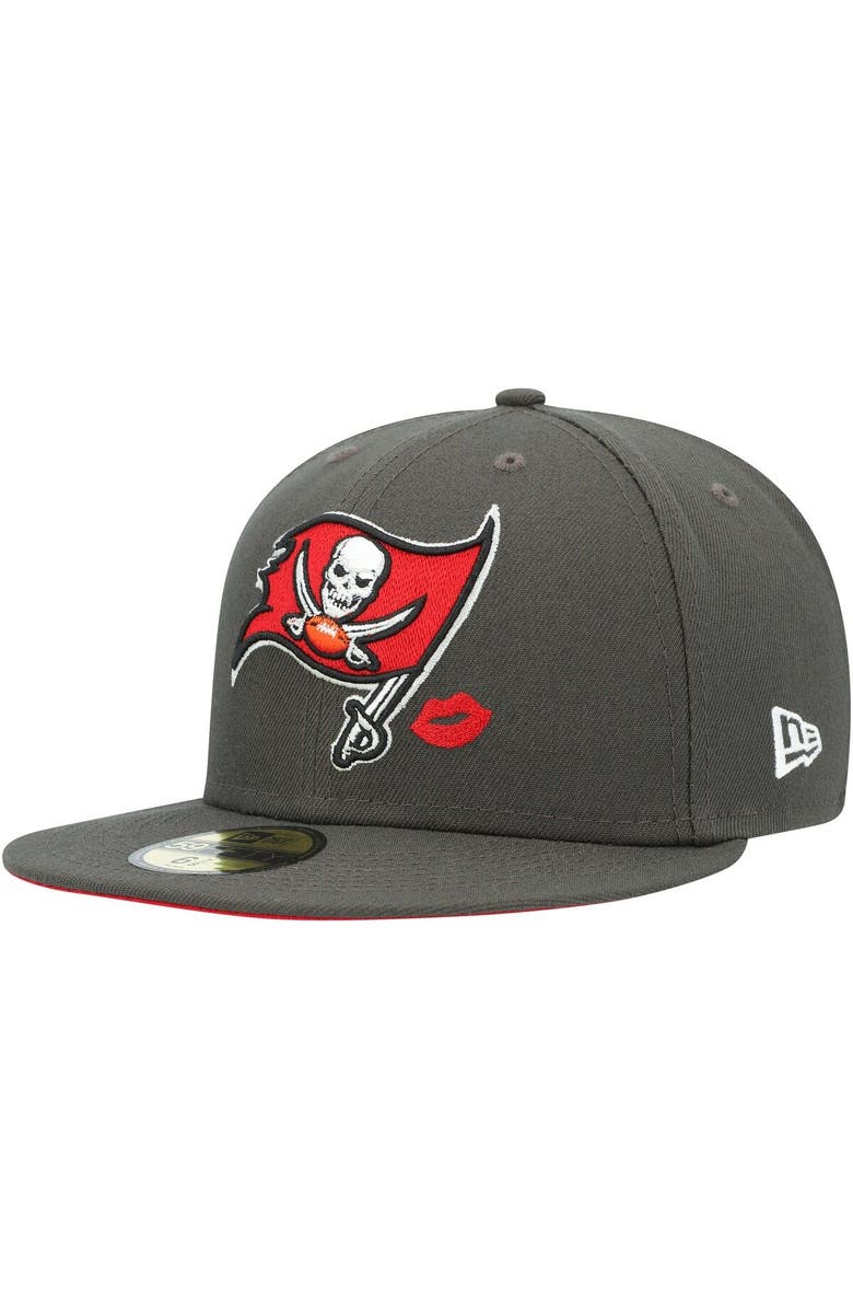 New Era Men's New Era Pewter Tampa Bay Buccaneers Lips 59FIFTY Fitted Hat, Main, color,