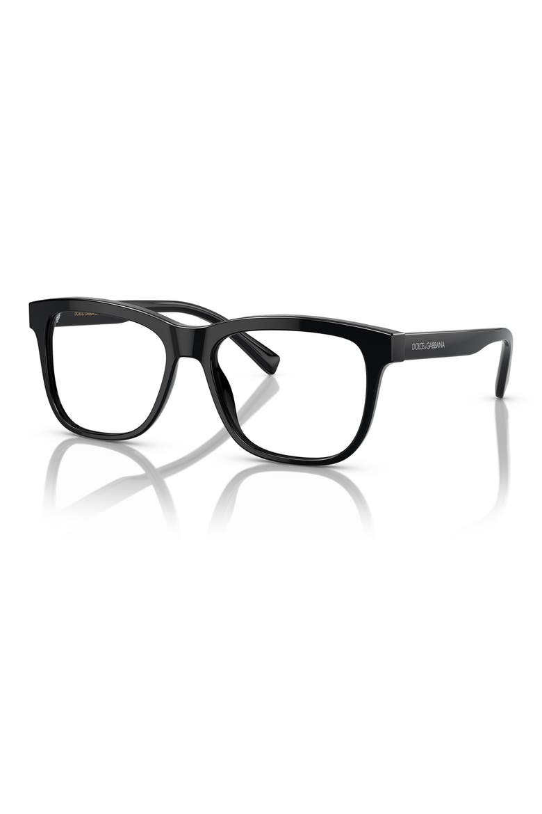 49mm Rectangular Glasses, Alternate, color, BLACK / DEMO LENS
