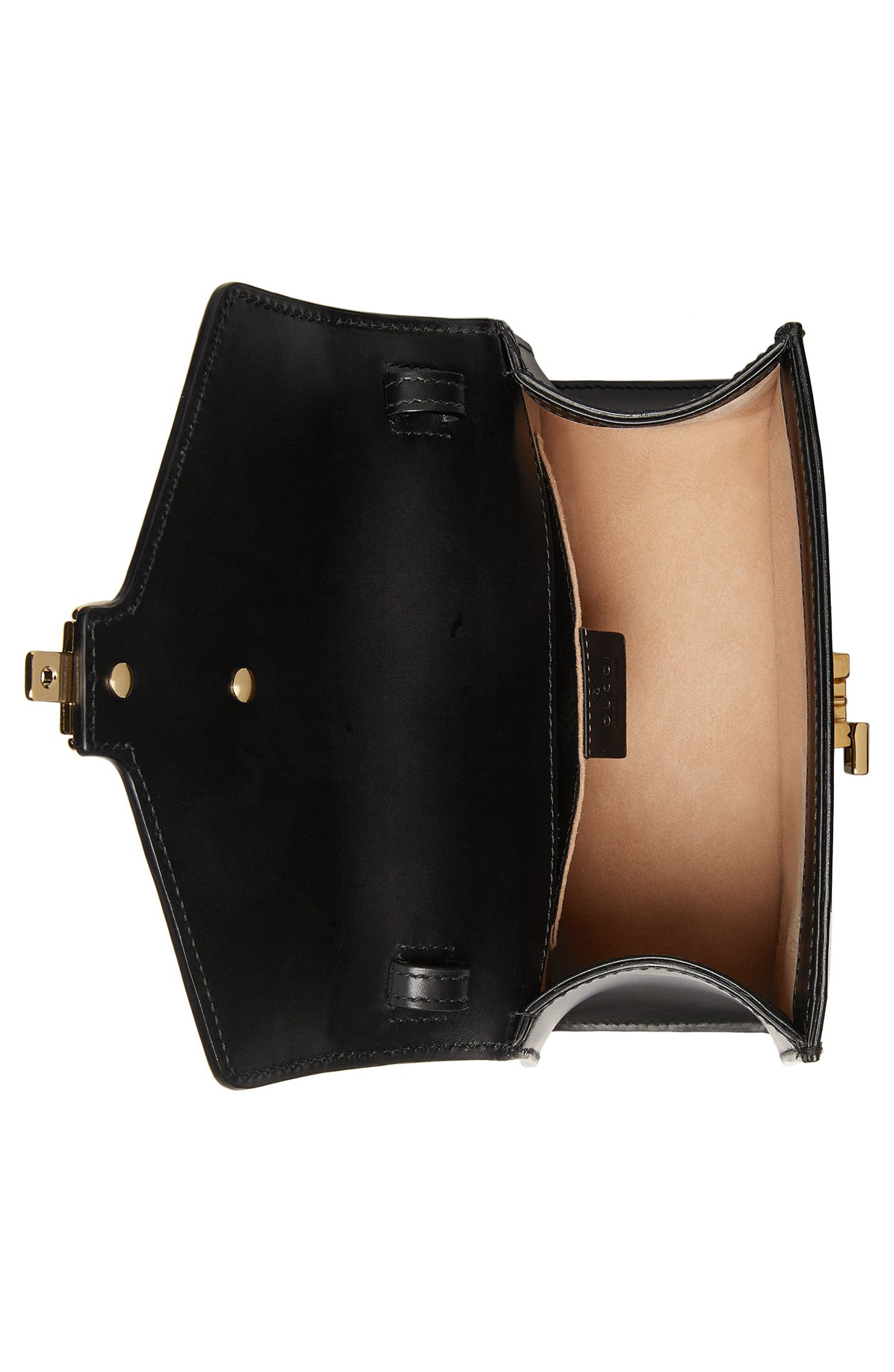 Mini Top Handle Leather Shoulder Bag, Alternate, color, 1060 NERO/VRV