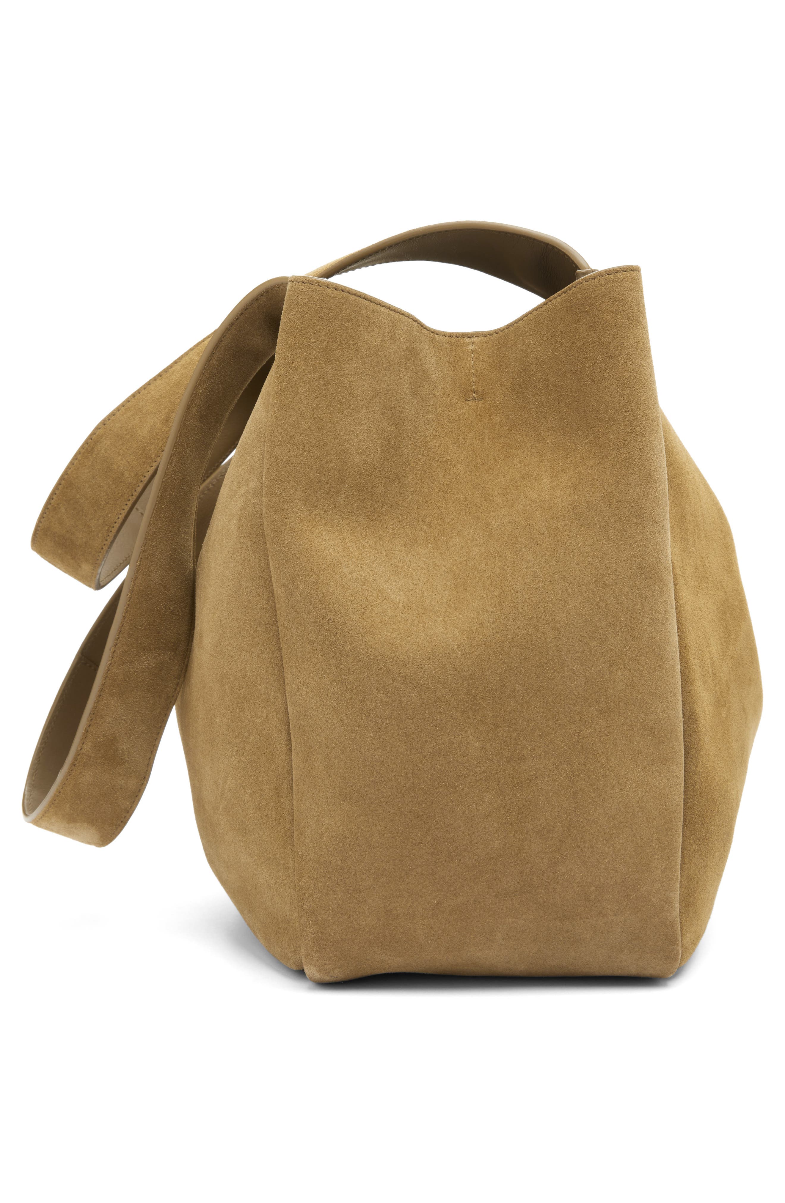 Saint Laurent Le 5 À 7 Bea Suede Tote, Alternate, color, Golden Leaf