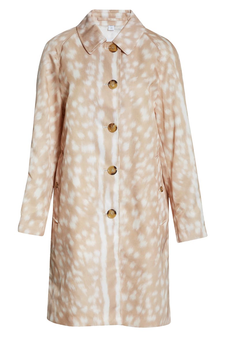 Brunstane Deer Print Nylon Car Coat, Alternate, color, SOFT FAWN