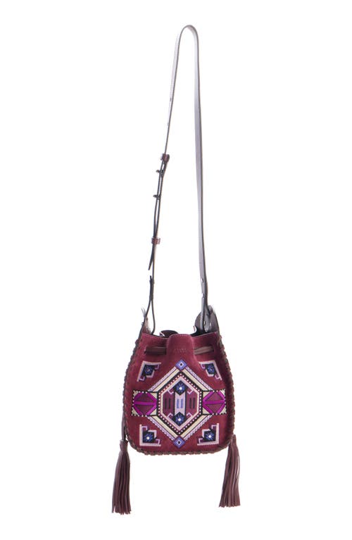 ISABEL MARANT ISABEL MARANT MINI SILAO EMBROIDERED SUEDE BUCKET BAG 