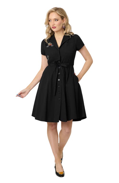 Smak Parlour 1960s Fit & Flare Dress In Black