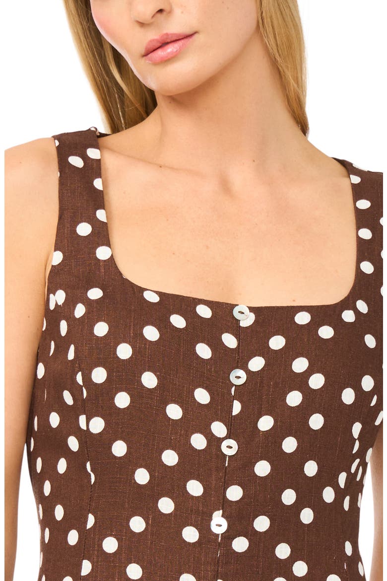 Polka Dot Sleeveless Dress, Alternate, color, CHICORY COFFEE
