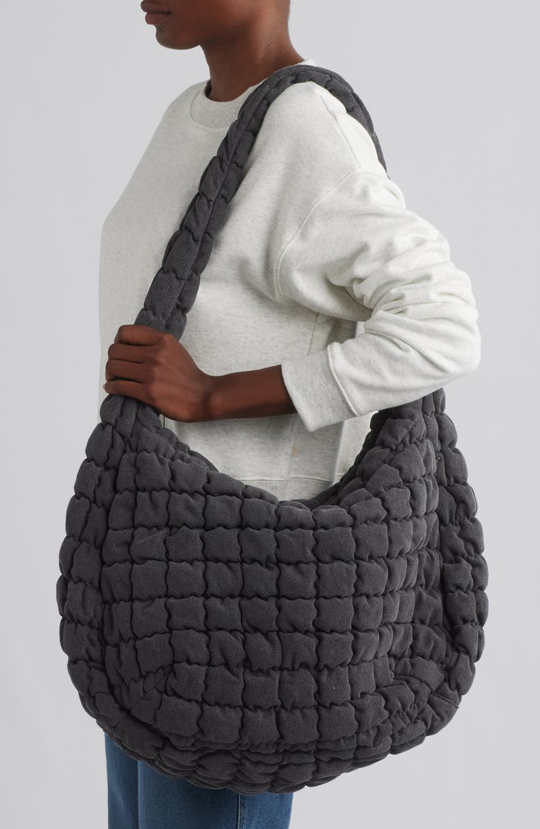 COS Oversize Quilted Recycled Polyester Crossbody Bag, Alternate, color,