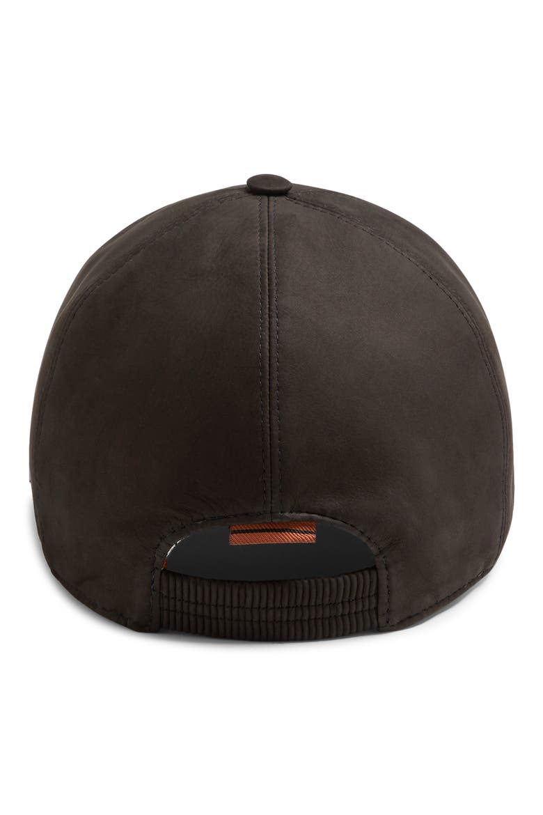 SECONDSKIN Leather Adjustable Baseball Cap, Alternate, color, DARK BROWN