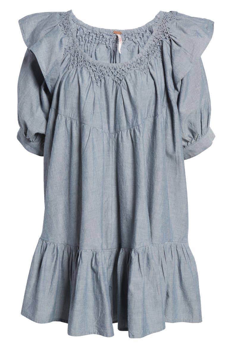 Amelie Denim Minidress, Alternate, color, INDIGO