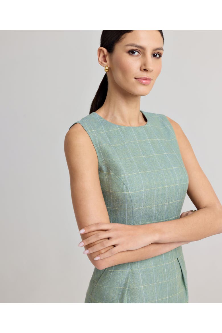 Jackie Wool Silk Shift Dress, Alternate, color, Sea Green