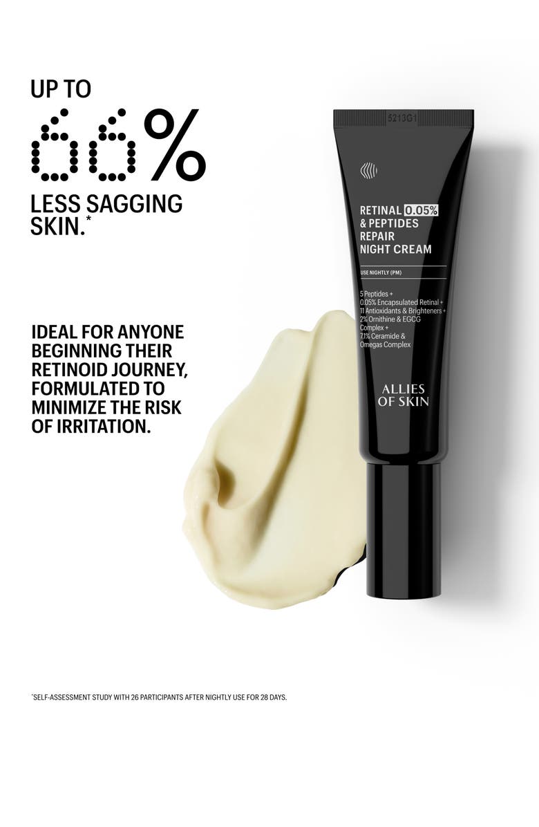 ALLIES OF SKIN Retinal 0.05% Peptides & Antioxidants Advanced Firming Daily Treatment, Alternate, color, 