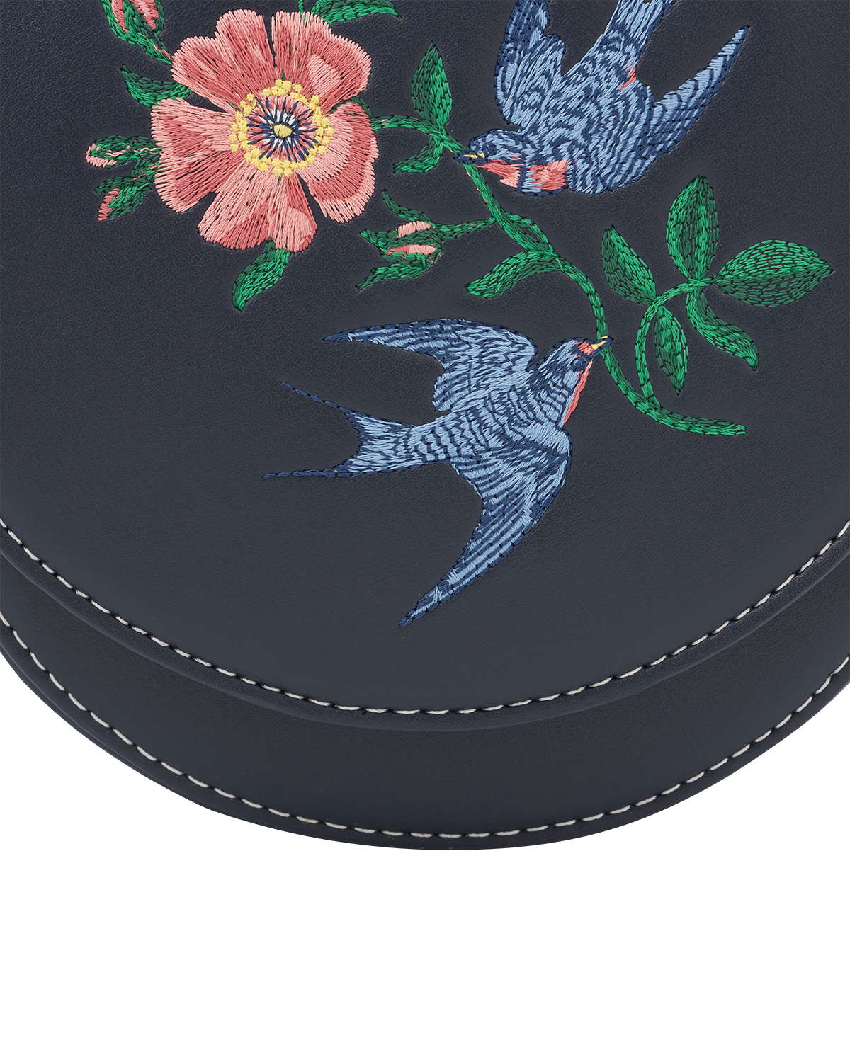 Fable England Swooping Swallows Saddle Bag, Alternate, color, Navy