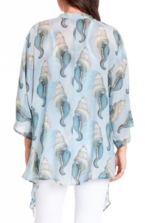 Apny Urban Seashells Jacket In Light Blue Multi