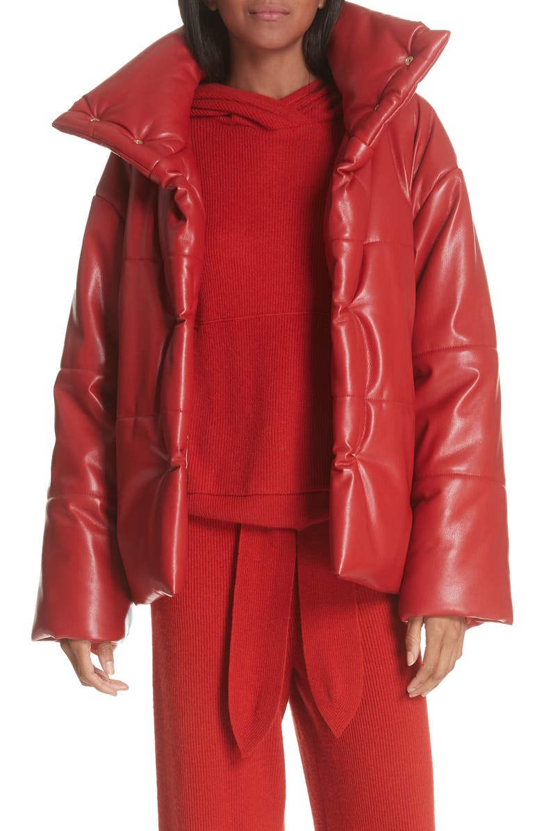 Nanushka Hide Faux Leather Puffer Jacket, Main, color, 