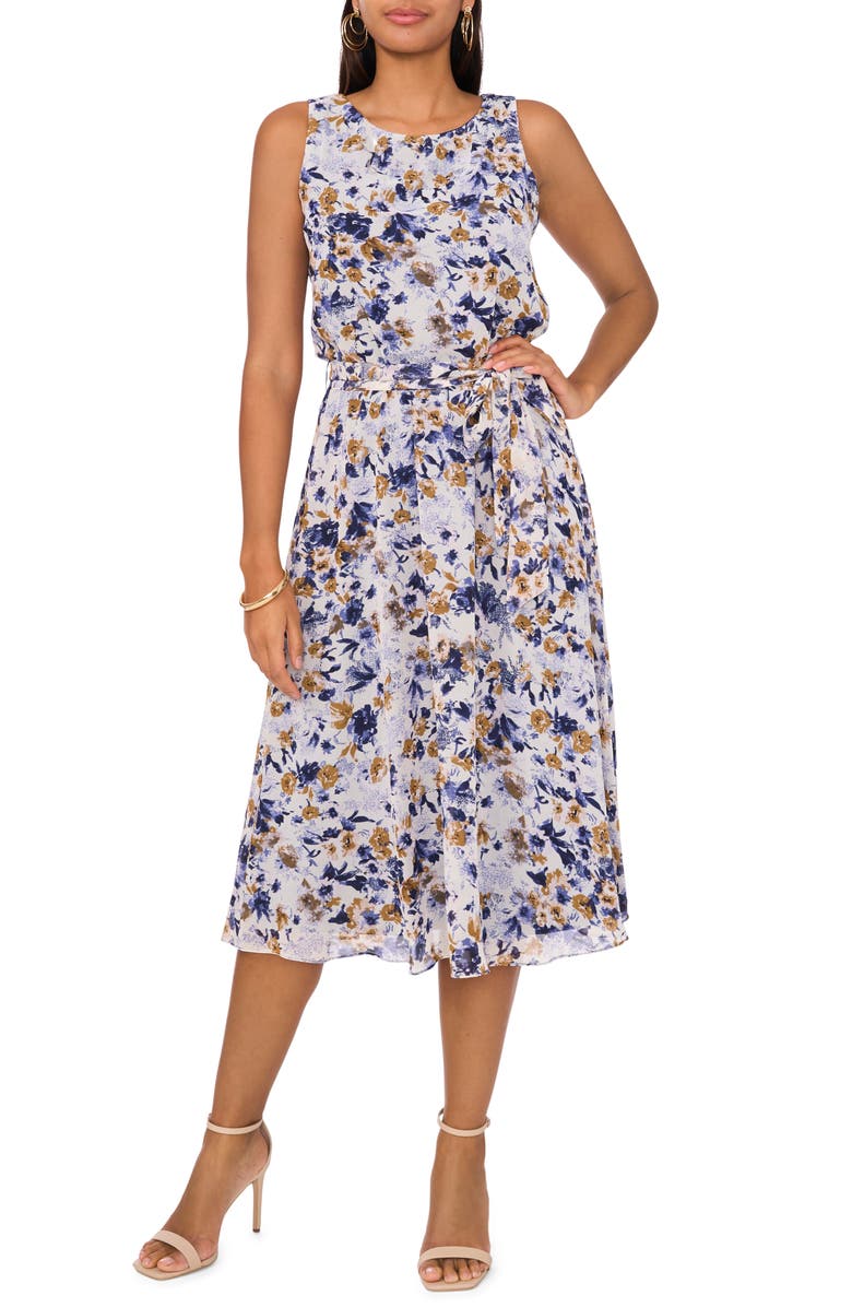 Chaus Floral Sleeveless Midi Dress, Main, color, 