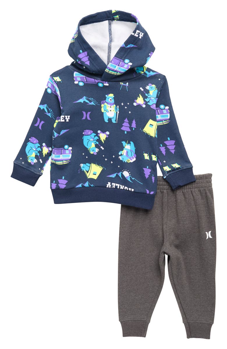Hurley Kids' Hooded Pullover & Joggers Set, Main, color,