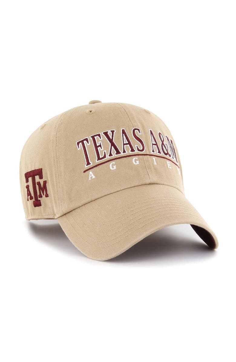 '47 Men's '47 Khaki Texas A&M Aggies District Clean Up Adjustable Hat, Main, color, 